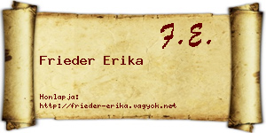 Frieder Erika névjegykártya